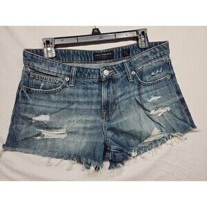 Lucky Brand Women's Cotton Blue Size 8 Boyfriend Shorts Denim Zip Solid
